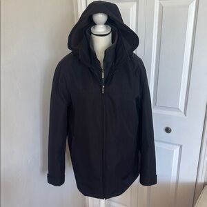 WEATHERPROOF Heavyweight Men’s Black Double Zipper Black Hooded Jacket